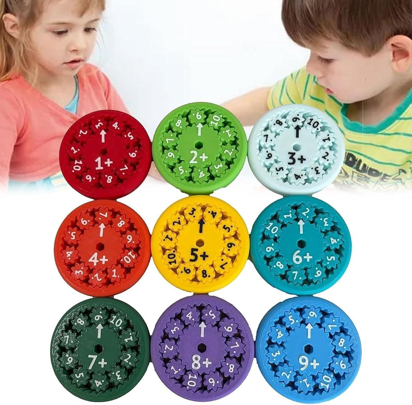 9 Pcs Math Fidget Spinners Toy, Math Fidget Sensory Spinner Counting Toys, Number Fidget Toys for Kids Math Games, Montessori Educational Toys for Kids Learning(Adition &Subtraction)