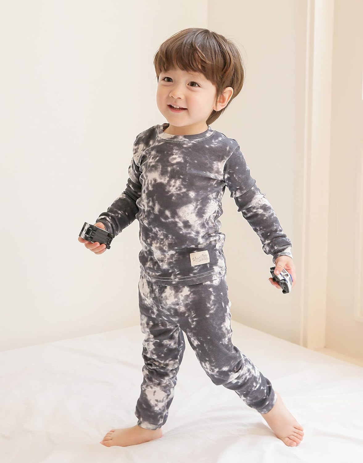 VAENAIT BABY 12M-12Y Toddler Kids Boys Girls 100% Cotton Marbling Tiedye Sung Fit Sleepwear Pajamas 2pcs Pjs Set