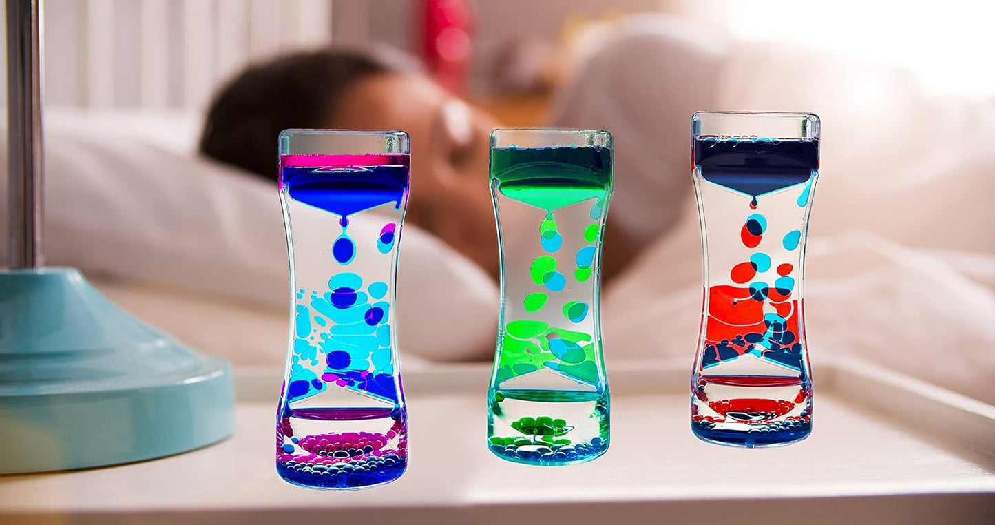 Liquid Motion Bubbler for Kids and Adults Pack of 10 Great Rainbow Series Liquid Bubbler Timer Sensory Fidget Relaxation Stress Relief and Anxiety Relief Relaxing Autism