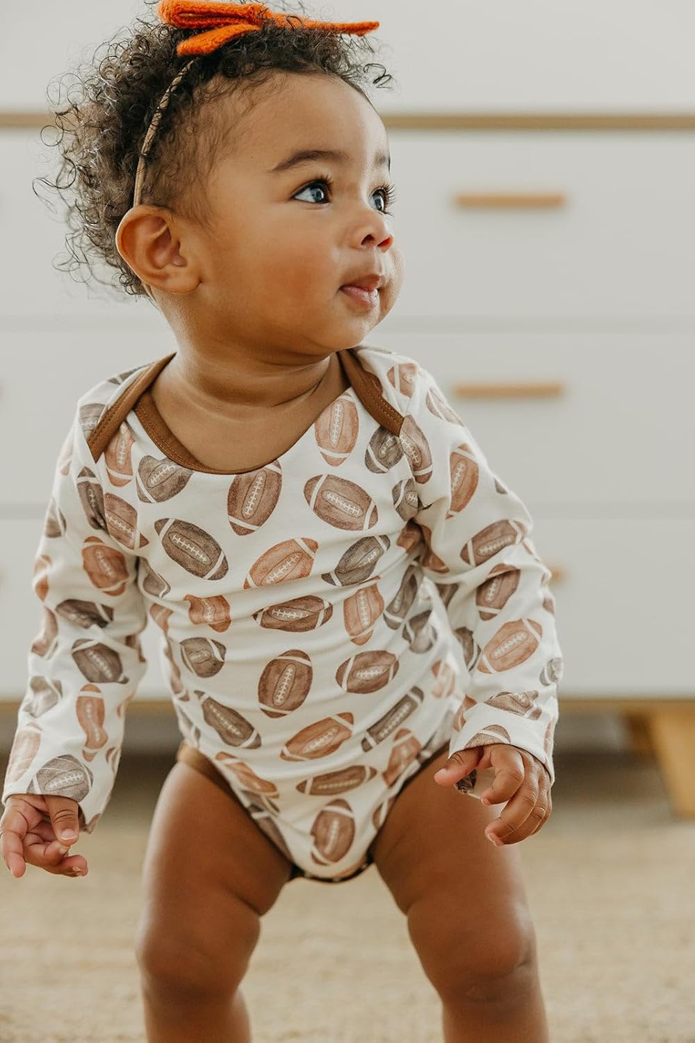 Copper Pearl Long Sleeve Bodysuit Baby: Ultra Soft Baby for Newborns, Boys, and Girls - Stylish, Comfortable, Overlap Shoulders, Premium Knit Fabric - 12-18 Months, Blitz