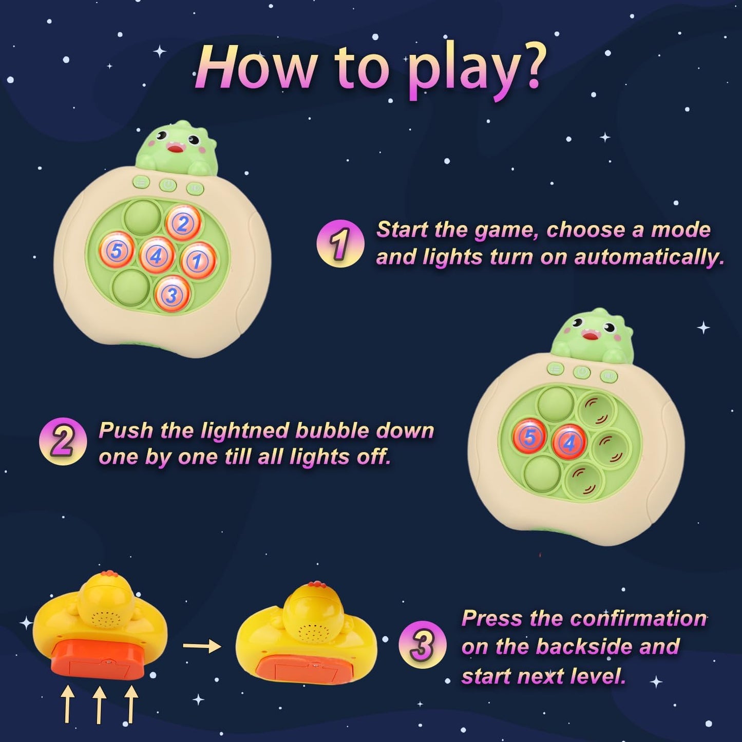 Quick Push Console with Instant Sound Feedback | Handheld Fast Speed Pushing Game | Pop The Target Interactive Educational Sensory Fidget Toy for Kids Adults | Fun Toy for Children 3-12
