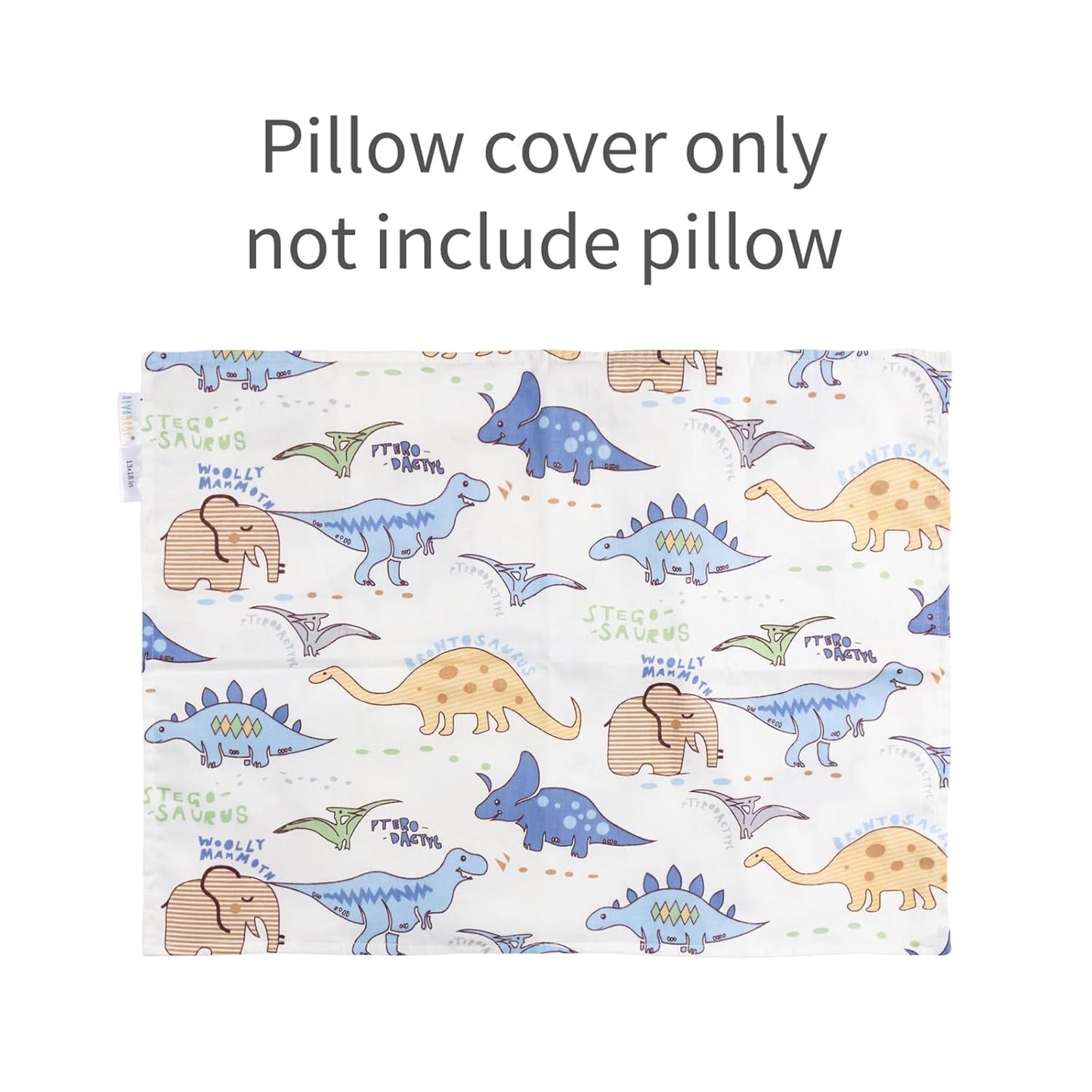 ALVABABY Toddler Pillowcases 2 Pack Organic Cotton Kids Pillow Cover Fit 13"x 18" or 12"x20" Envelope for Girl Boy Sleepy Travel