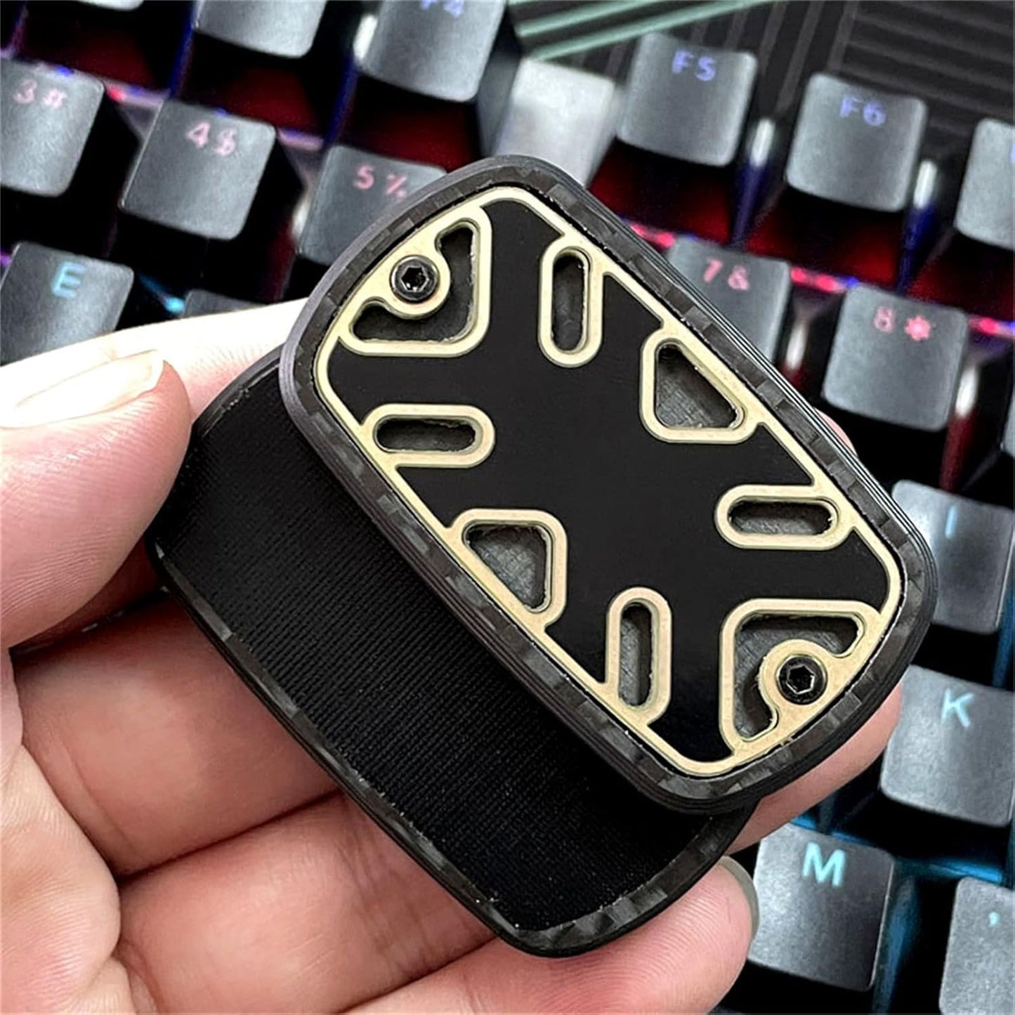 Rectangular Block Carbon Fiber Push Haptic Slider Adult Fidget Toys EDC ADHD Tool Anti-Anxiety Fidget Slider Stress Relief Toys Cool Stuff for Men (2023 New Black)