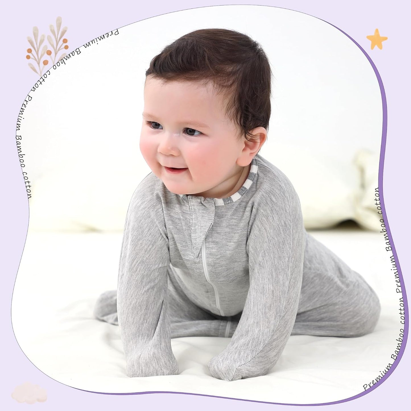 PuppyPaws Baby Sleep Sack 3-Pack Set, Transitional Swaddle, Sleep Sack 6-9 Months, Wearable Blanket Baby with 2-Way Zipper Summer, 95% Rayon derived from Bamboo, 5% Spandex
