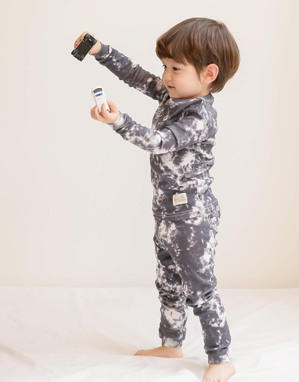 VAENAIT BABY 12M-12Y Toddler Kids Boys Girls 100% Cotton Marbling Tiedye Sung Fit Sleepwear Pajamas 2pcs Pjs Set