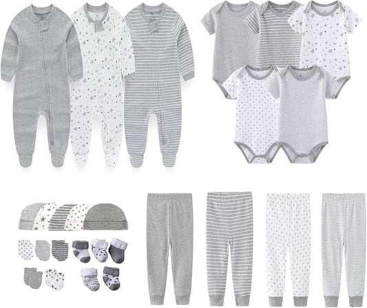 Newborn Layette Gift Set 27-Piece Baby Girl Clothes Bodysuits, Pants Essentials and Accessories 0-12Months