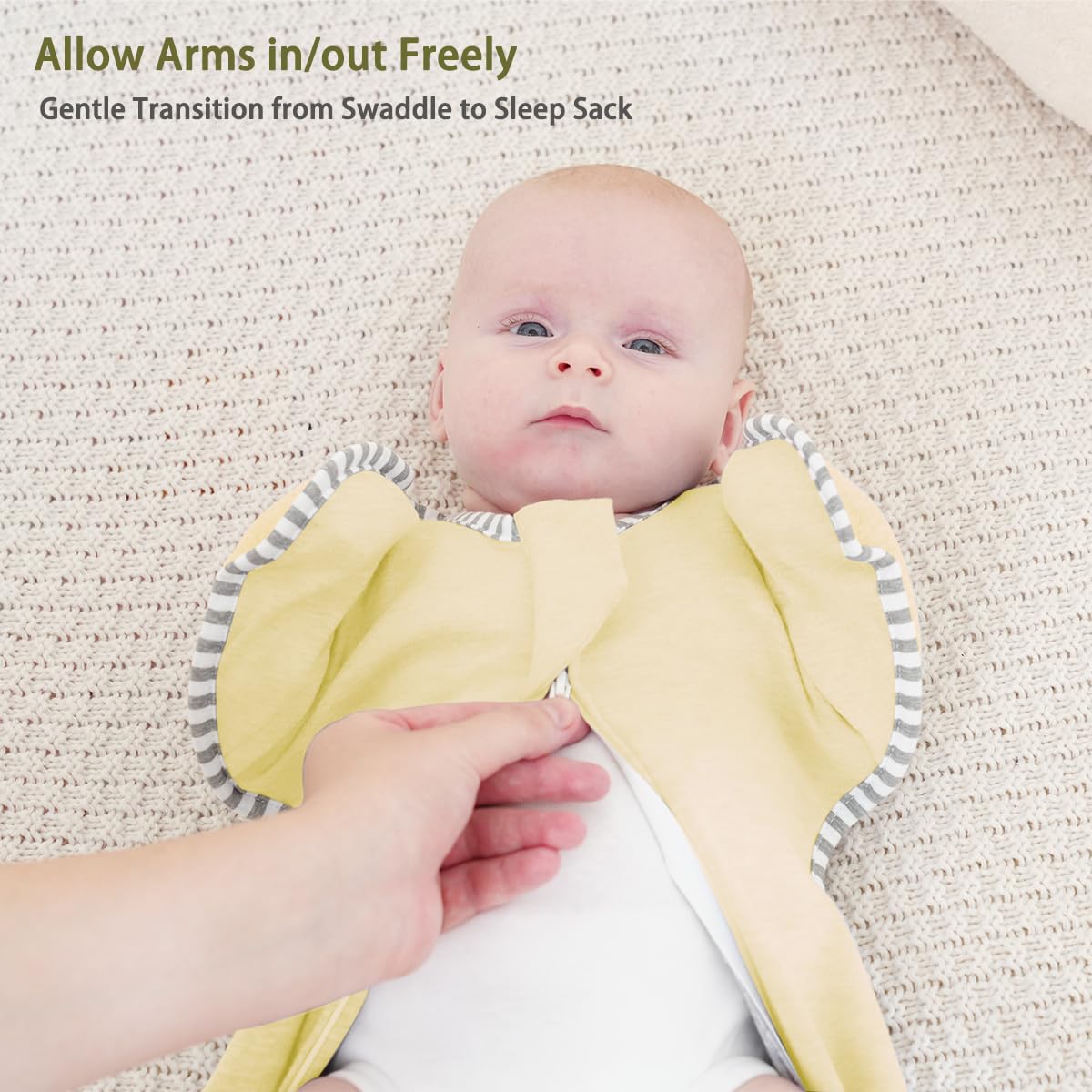 Newborn Swaddle 0-3 Months Sleep Sack Transition Swaddle 0-3 Months Arms up Swaddles with 2-Way Zipper Arms In/Out 100% Cotton 0.8 Tog Baby Swaddles for Newborn Sleep Sack Girls 2-Pack (Small 5-14lbs)