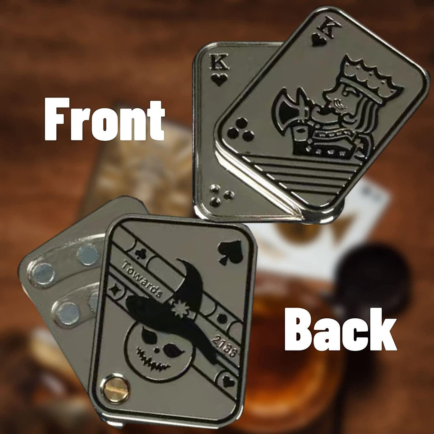 New Decompression Metal Poker Fidget_Slider，Manually Rotate Adult Office Decompression Toys to Relieve Pressure, Tabletop Toys for Adults, （Love KK）