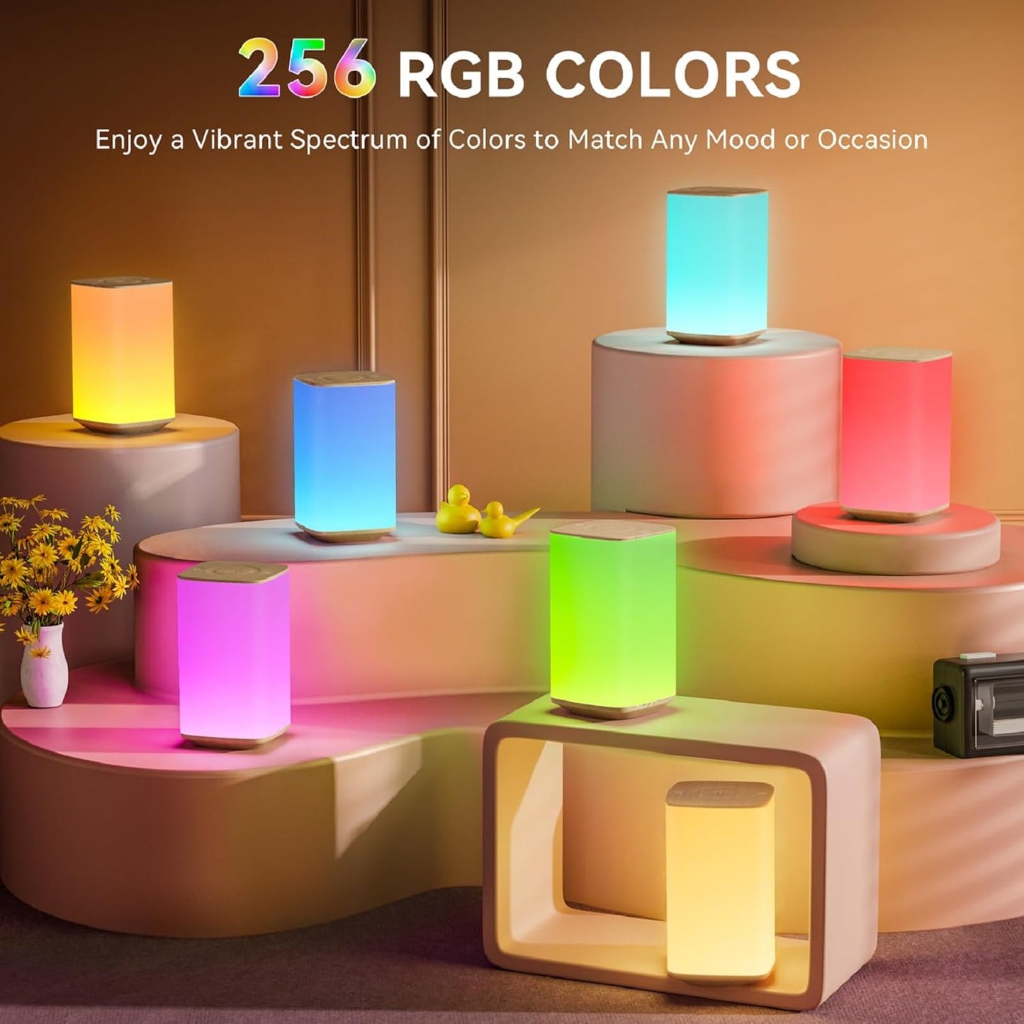 Nursery Night Light for Kids, Touch Dimmable Night Lamp with 256 RGB Color Changing for Baby Adult, Breastfeeding, Sleep Aid, 4000mAh Rechargeable Bedside Table Lamp with Timer, Soft Eye Caring