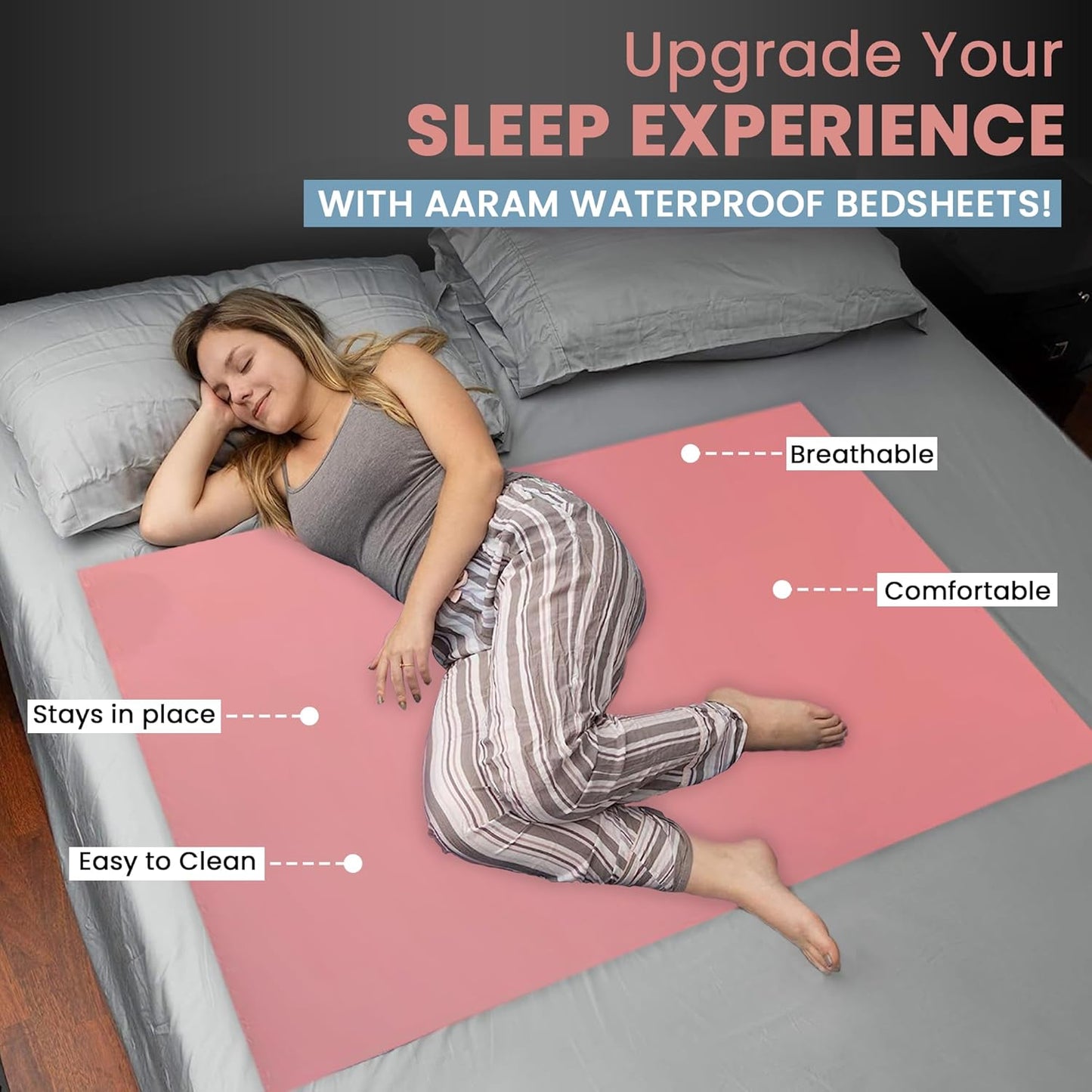 Waterproof Dry Rubber Bed Sheet Cover/Sleeping Mattress Protector/Urine Non-Absorbent Reusable Crib Mat Color Blue and Pink ((3 Meter) (117 x 36 Inches) (300 x 90 cm))