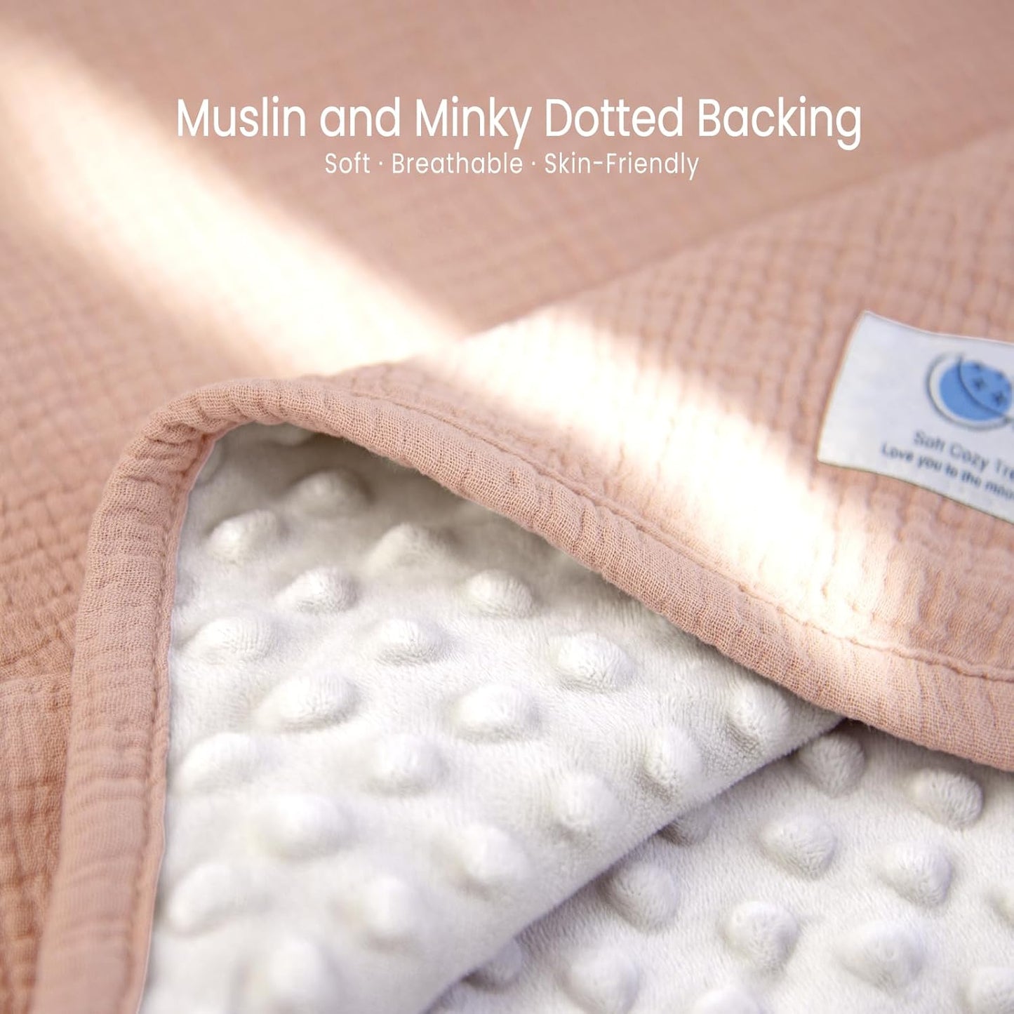 lulumoon Baby Blanket for Newborn Receiving: Minky Dot & Muslin Lightweight - Thermal Blanket Gift for Baby Shower & Hospital Welcoming 30"x40"（Pink）