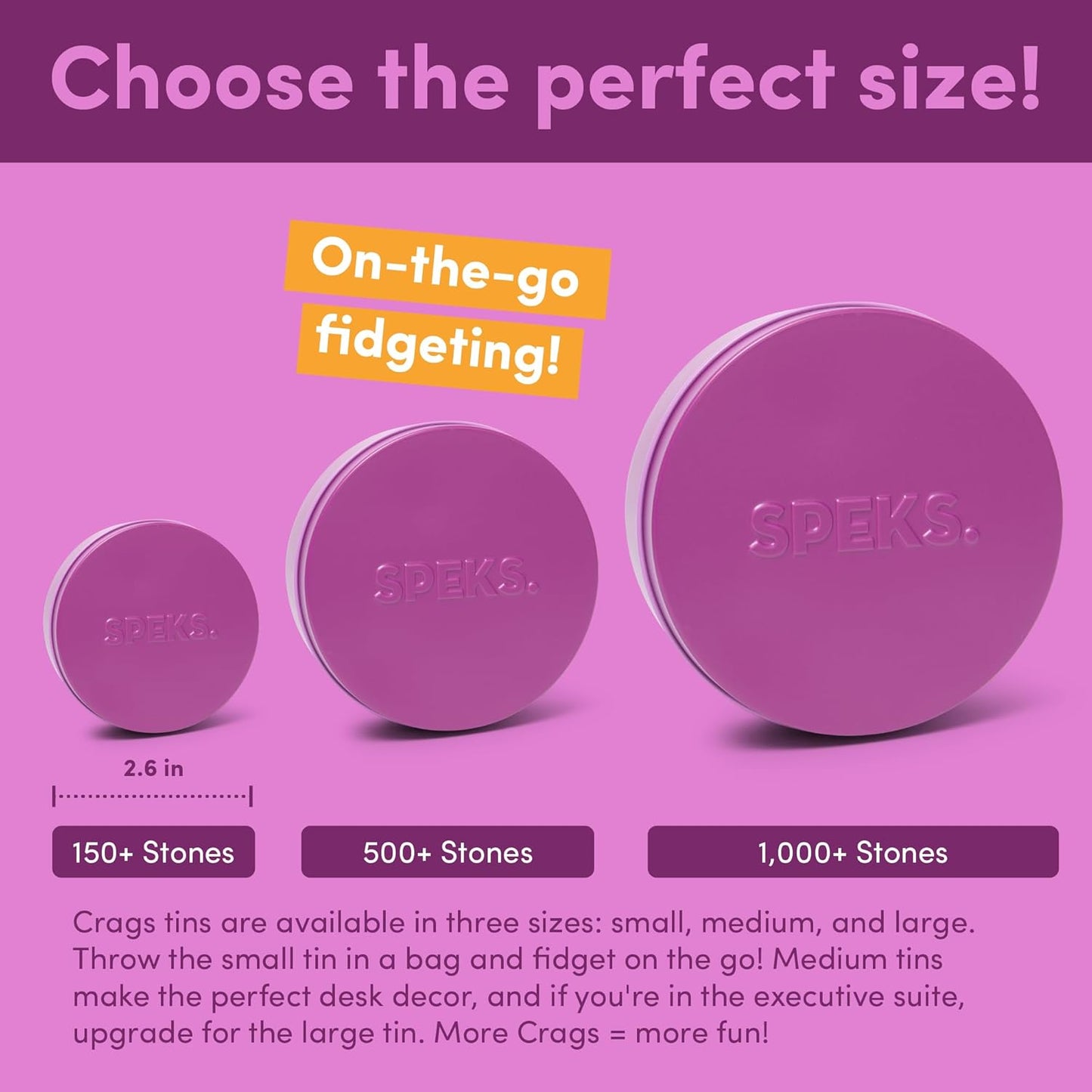 Speks Crags Ferrite Putty, Over 150 Ferrite Stones in a Metal Tin, Seriously Satisfying Fidget Toys for Adults and Desk Toys for Office, Matte Iris, Small