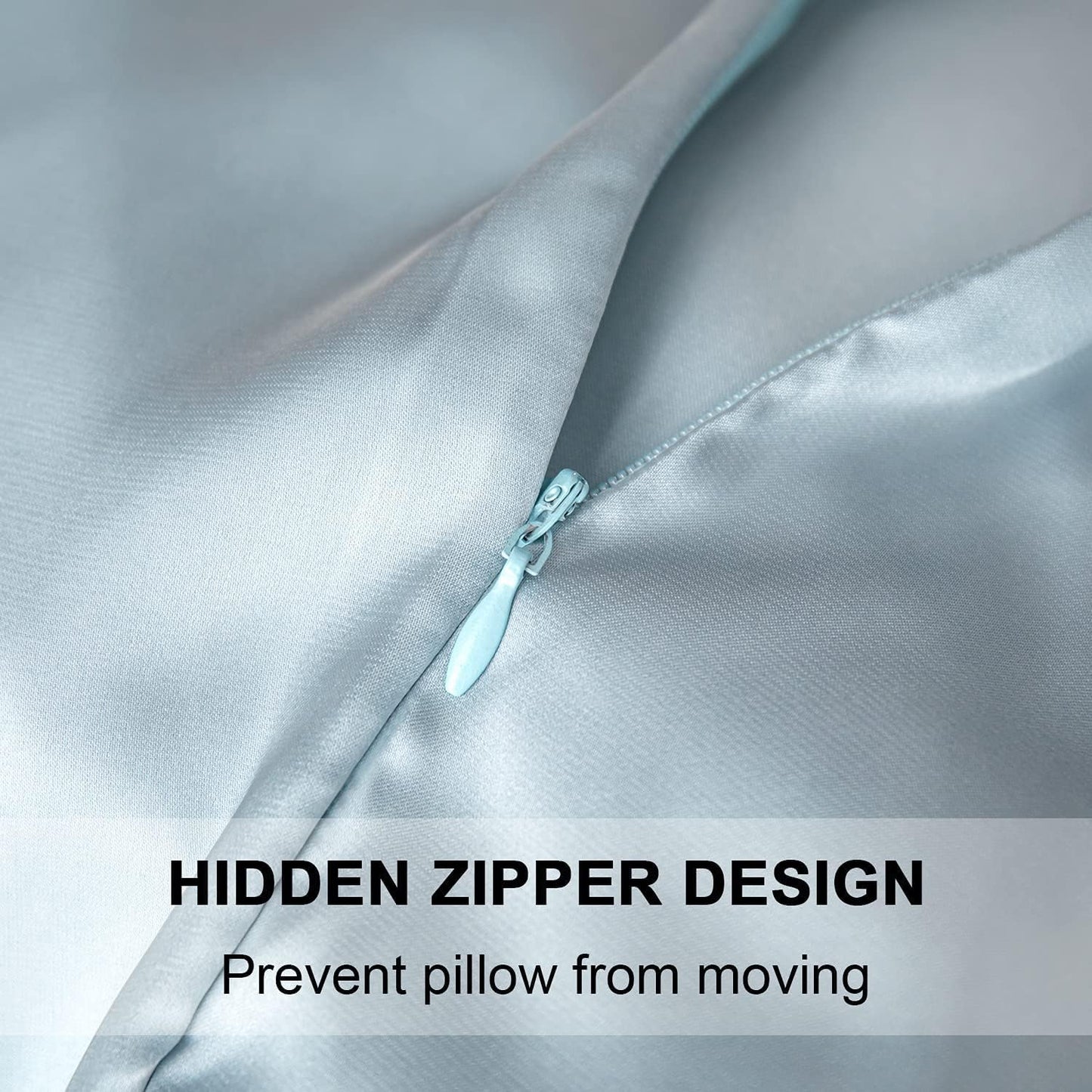 2 Pcs Mulberry Silk Pillowcase for Hair and Skin,Cooling Silk Pillow Case with Hidden Zipper,Allergen Proof Dual Sides Soft Breathable Smooth Silk Pillow Cover for Women(Queen-2PCS,Aqua Blue)