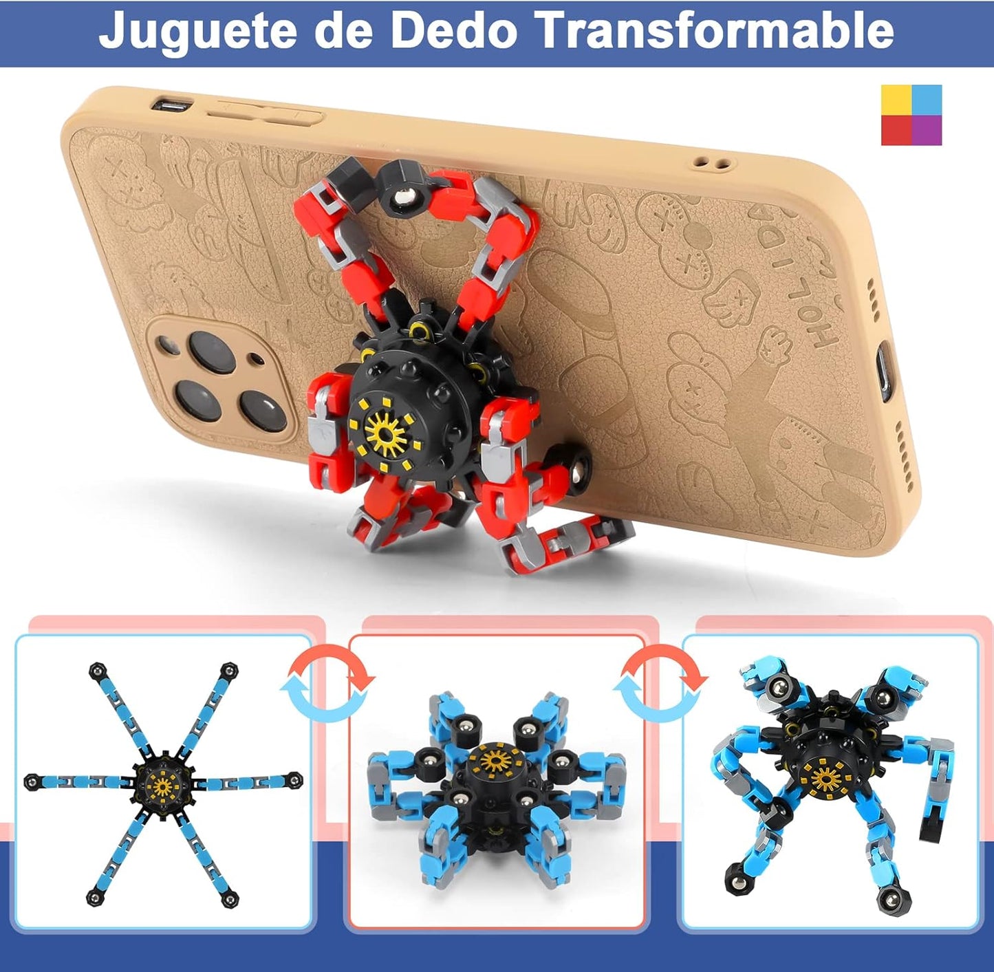 Fidgets Sensory Toys Transformable Chain Mechanical Fidget Toy 1 Pack Deformation Fidgets Spinners for Girls Boys Kids Adults