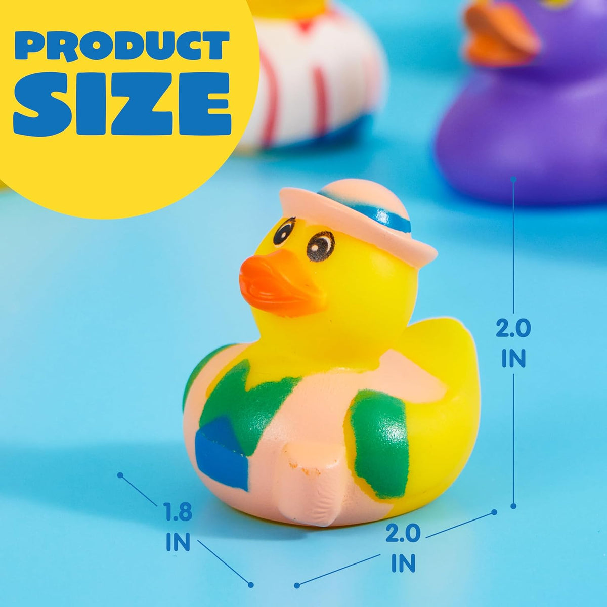 JOYIN 60 Pcs Rubber Ducks, Random Assortment Ducks Bulk with Mesh Carry Bag, Mini Rubber Duckies for Baby Bath Toys, Kids Toddler Summer Pool Toys Birthday Gifts Party Favors