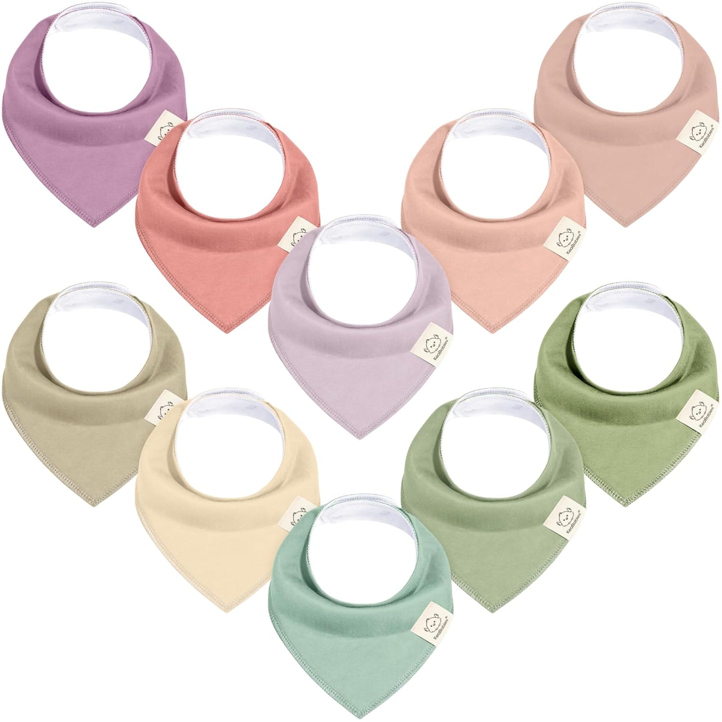 10-Pack Organic Baby Bandana Bibs for Girls - Super Absorbent Triangle Baby Bibs for Drooling and Teething Infant, 100% Cotton Extra Soft for Newborn, Infant 0-36 Months (Cupcake)