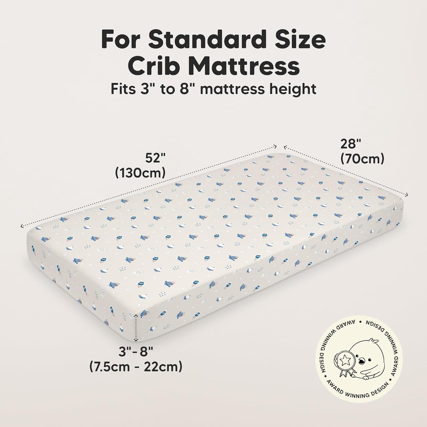 KeaBabies 2-Pack Baby Crib Sheets for Boys, Girls - 52x28 Viscose Derived from Bamboo Toddler Bed Sheets Neutral, Fitted Crib Mattress Cover for Standard Baby Bedding, Soft & Cozy (Cosmo)