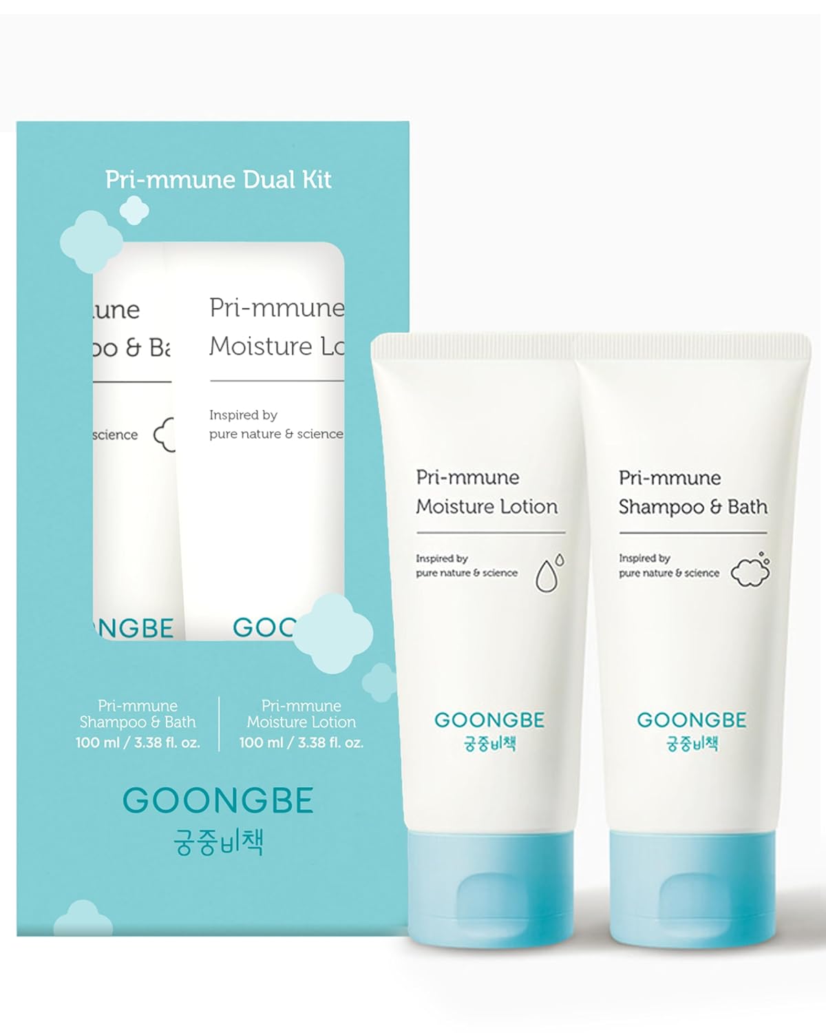 Baby Skincare Duo Set - Korean Baby Skincare & Bath Time Essentials - Shampoo & Bath, Moisutre Lotion - Travel Sized Hydrating & Nourishing Baby Wash and Moisturizer, 2 Items