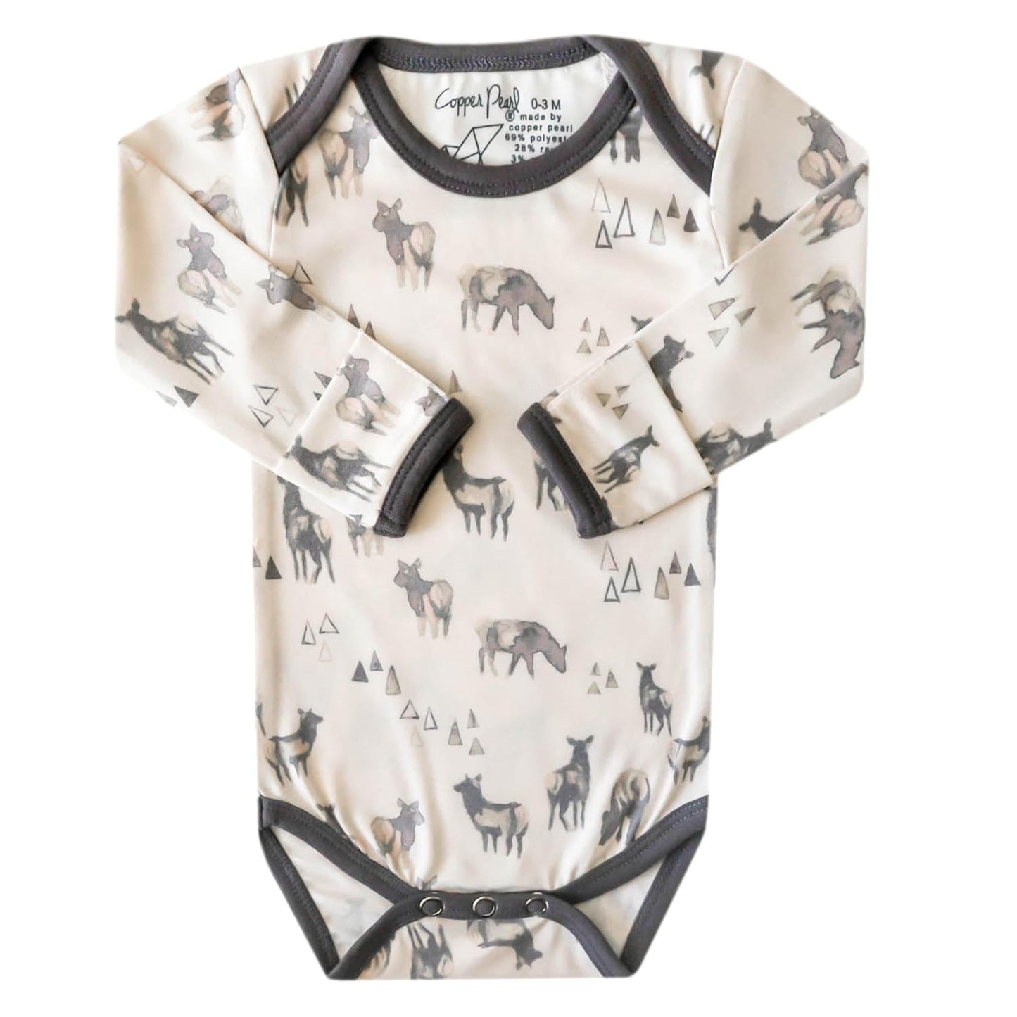Copper Pearl Long Sleeve Bodysuit Baby: Ultra Soft Baby for Newborns, Boys, and Girls - Stylish, Comfortable, Overlap Shoulders, Premium Knit Fabric - Newborn, Cody
