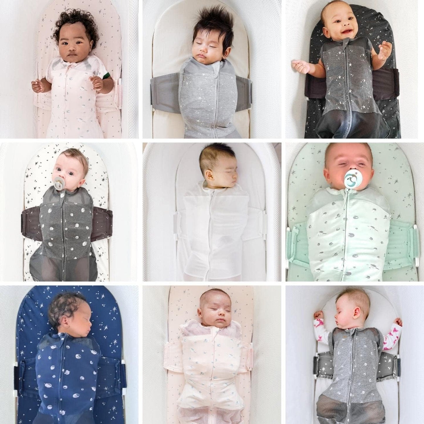 Happiest Baby SNOO Sleep Sack - 100% Organic Cotton Baby Swaddle Blanket - Doctor Designed Promotes Healthy Hip Development (Ivory Planets, Large)