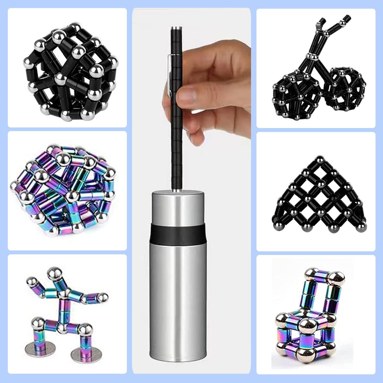 Fidget Pen,Magnetic Pen， Decompression Magnetic Toy Pen，Magnet Pen Fidget Toy Relieve Pressure Novel Toy Gift for Kids or Friends! (Big Black)