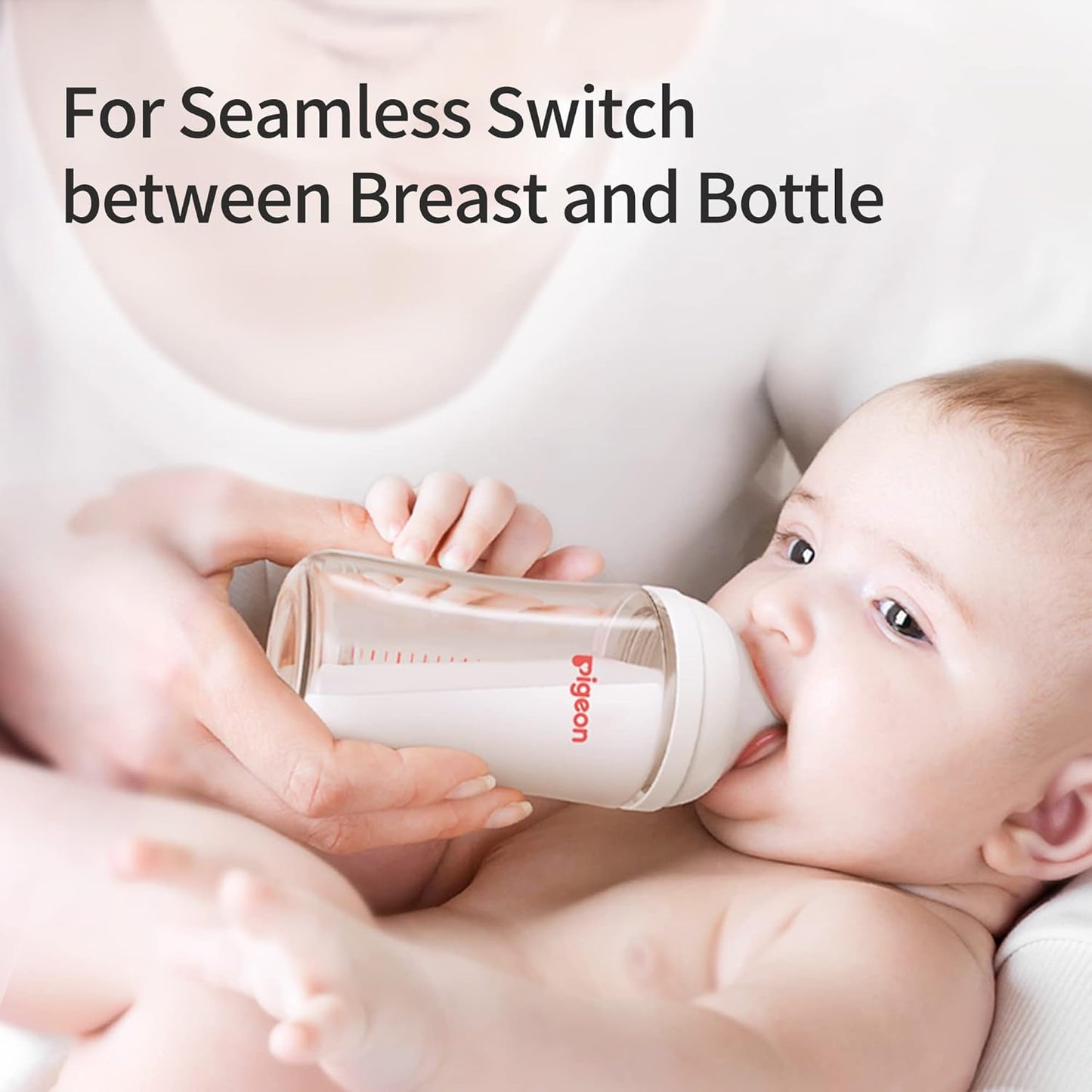 Pigeon Silicone Nipple (LL) with Latch-On Line, Natural Feel, 9+ Months, 4 Counts