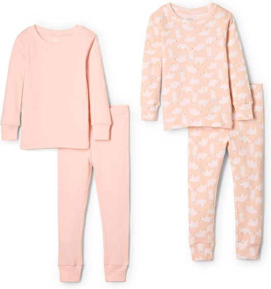 Amazon Essentials x Sofia Grainge Unisex Babies, Toddlers and Kids' Snug-Fit Cotton Pajamas, Pack of 2