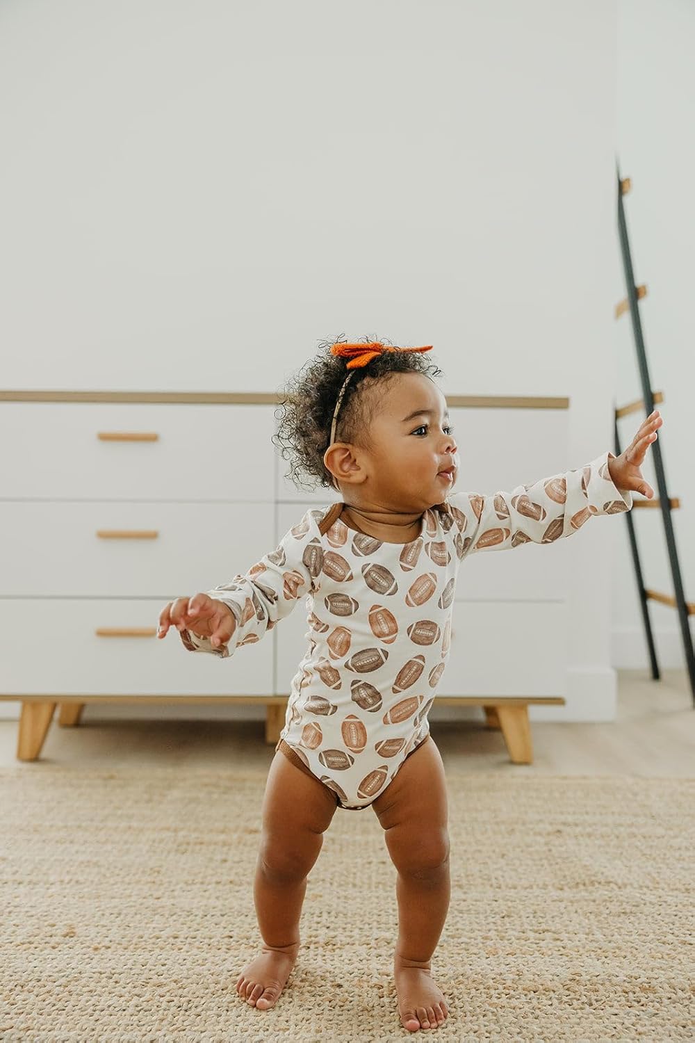 Copper Pearl Long Sleeve Bodysuit Baby: Ultra Soft Baby for Newborns, Boys, and Girls - Stylish, Comfortable, Overlap Shoulders, Premium Knit Fabric - Newborn, Blitz