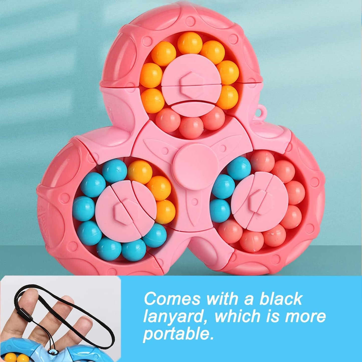 Magic Bean Rotating Brain Teaser Finger Puzzle Toy,Boys Girls Handheld Spinner Stress Anxiety Relief Ball Game Sensory Toys,Gift for Kids Ages 3Above Easter Christmas Birthday New Year