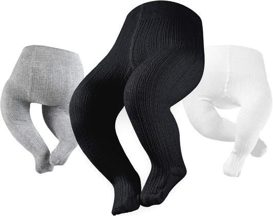 Petrass Baby Girls Cable Knitted Tights Infant Full-Footed Seamless Cotton Tights New-born Girls Seamless Leggings 3/4/5/6