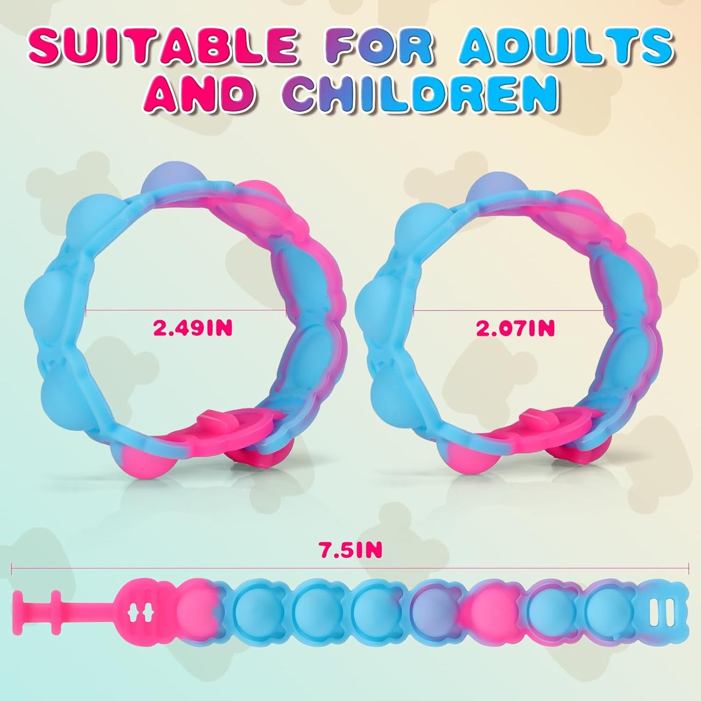 112pcs Mini Pop Fidget Toys Pack Party Favors, Silicone Cat Squeeze Pop and Pop Bracelet it Bubble Fidget Bulk Sensory Toys, Pop Keychain Bubble Toy Party Bag Fillers for Kids, Wrap Pop Toy