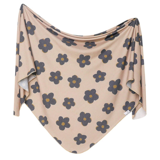 Copper Pearl Large Premium Knit Baby Swaddle Receiving Blanket Gemma in Tan