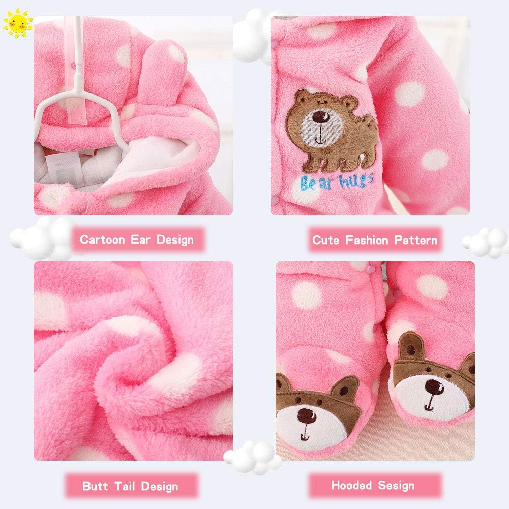 XIFAMNIY Baby Newborn Jumpsuit Footie Hooded Thicken Winter Bunting Outwear Snowsuit Pajamas for Girls Boys…