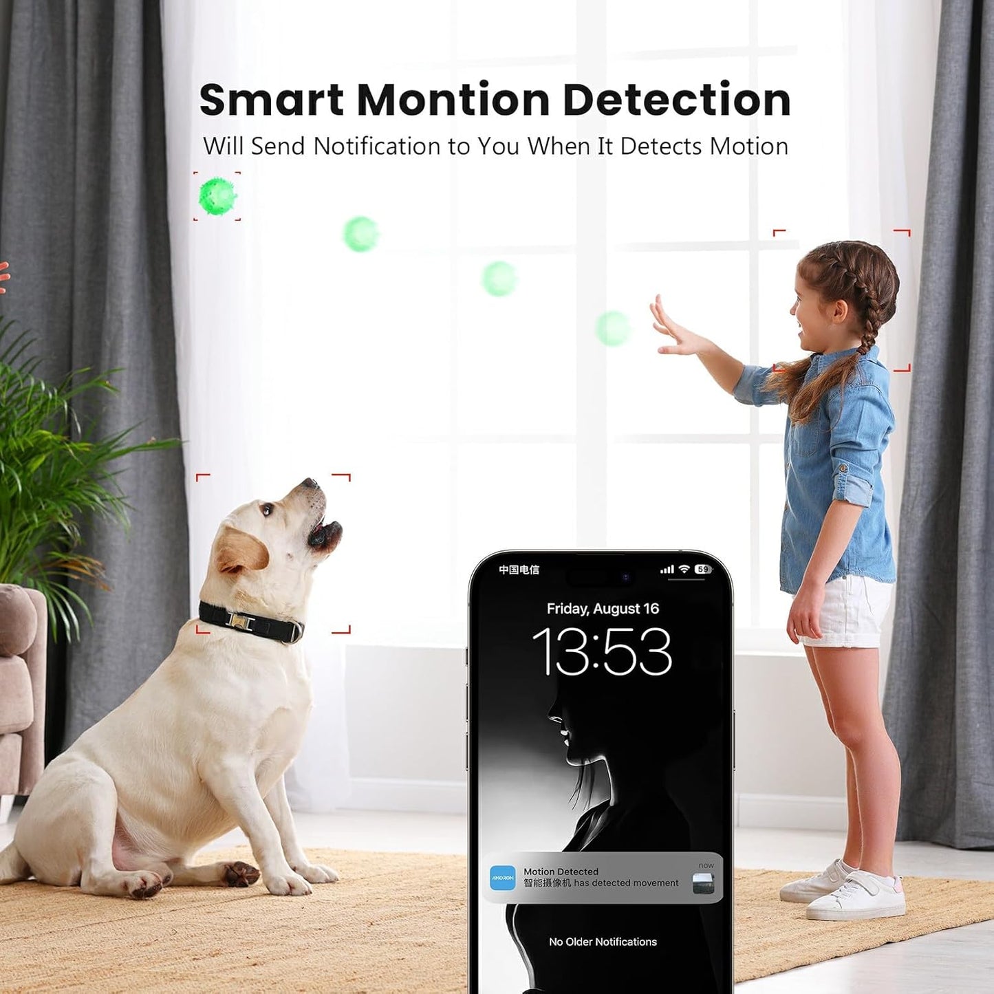Pet Camera 360° Home Security Cameras with 2-Way Audio,Night Vision,Motion Detection,Dog Camera with Phone app,Pan/Tilt,Cloud & SD Card Storage,Compatible with Alexa/Google Home,2.4GHz WiFi,4 Pack