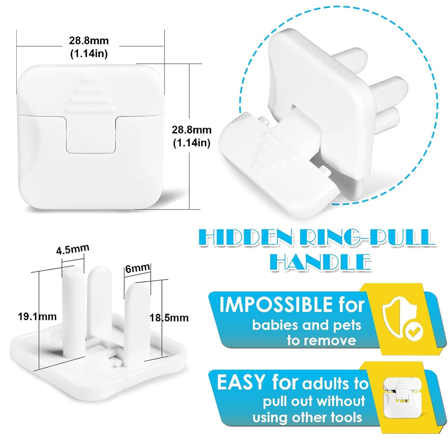 Outlet Covers Babepai 38-Pack White Child Proof Electrical Protector Safety Improved Baby Safety Plug Covers