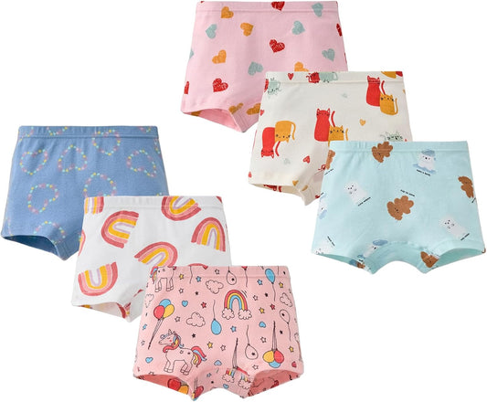 CHUNG Toddler Little Girls Kids Briefs Panties Soft Cotton Boyshort Underwear Pack Big Girl Daily Cute Pattern