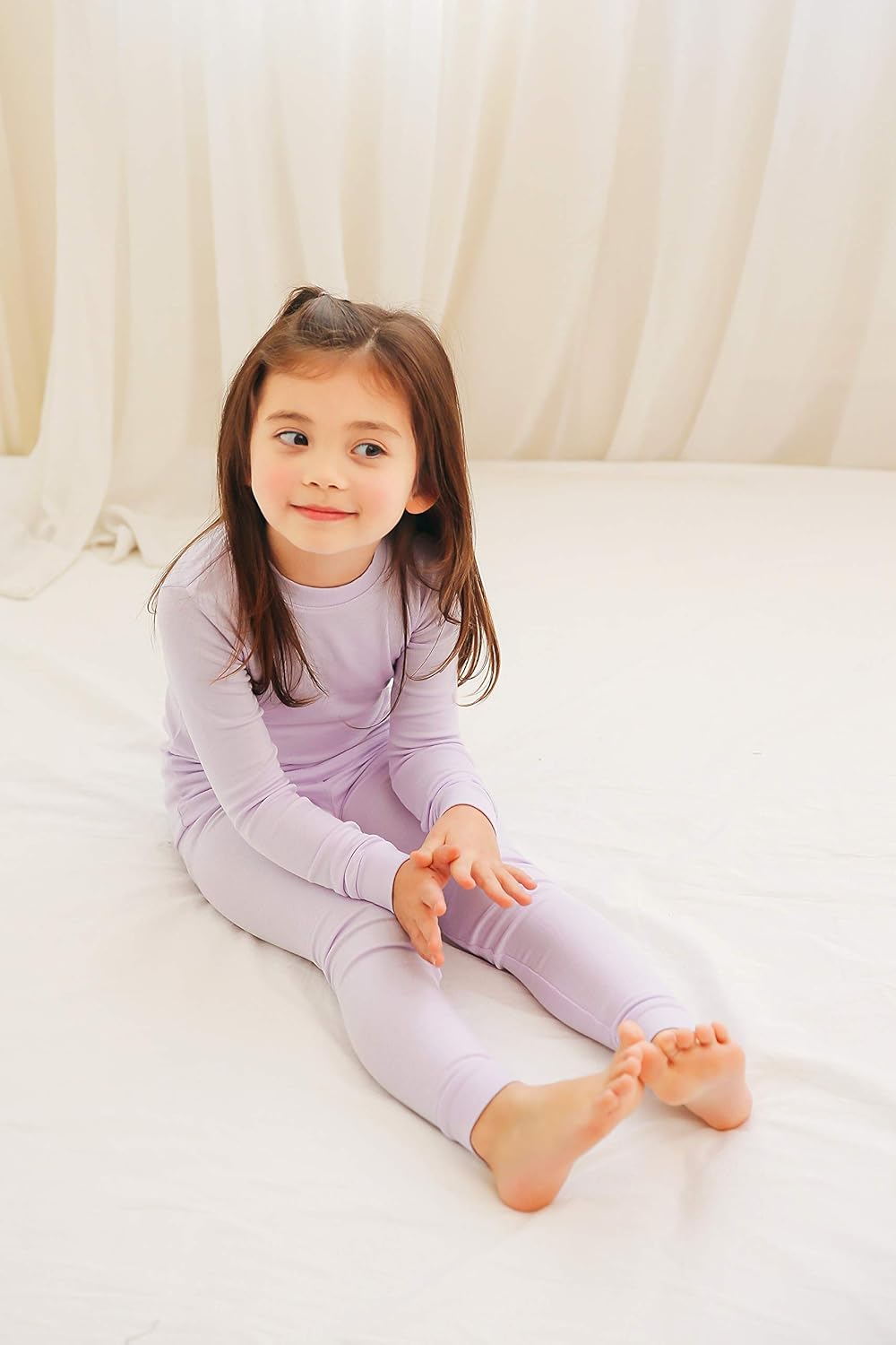 VAENAIT 6M-12Y Toddler Kids Girls Boys Soft Comfy Modal Tencel Solid Raglan Sleepwear Pajamas Pjs 2pcs/4pcs Set