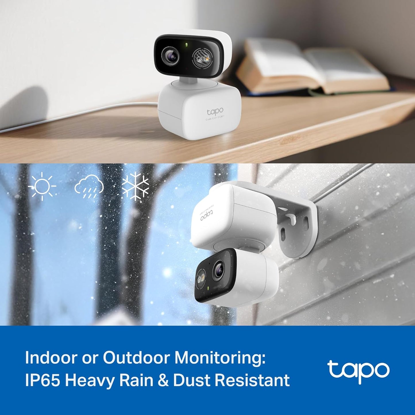 Tapo 2K 3MP Pan/Tilt Indoor/Outdoor Security Camera - Free Person/Baby Cry Detect & Motion Track, 360° Pan, Color Night Vision, SD/Cloud Storage, Works w/Alexa & Google Home, HybridCam 360 (2-Pack)