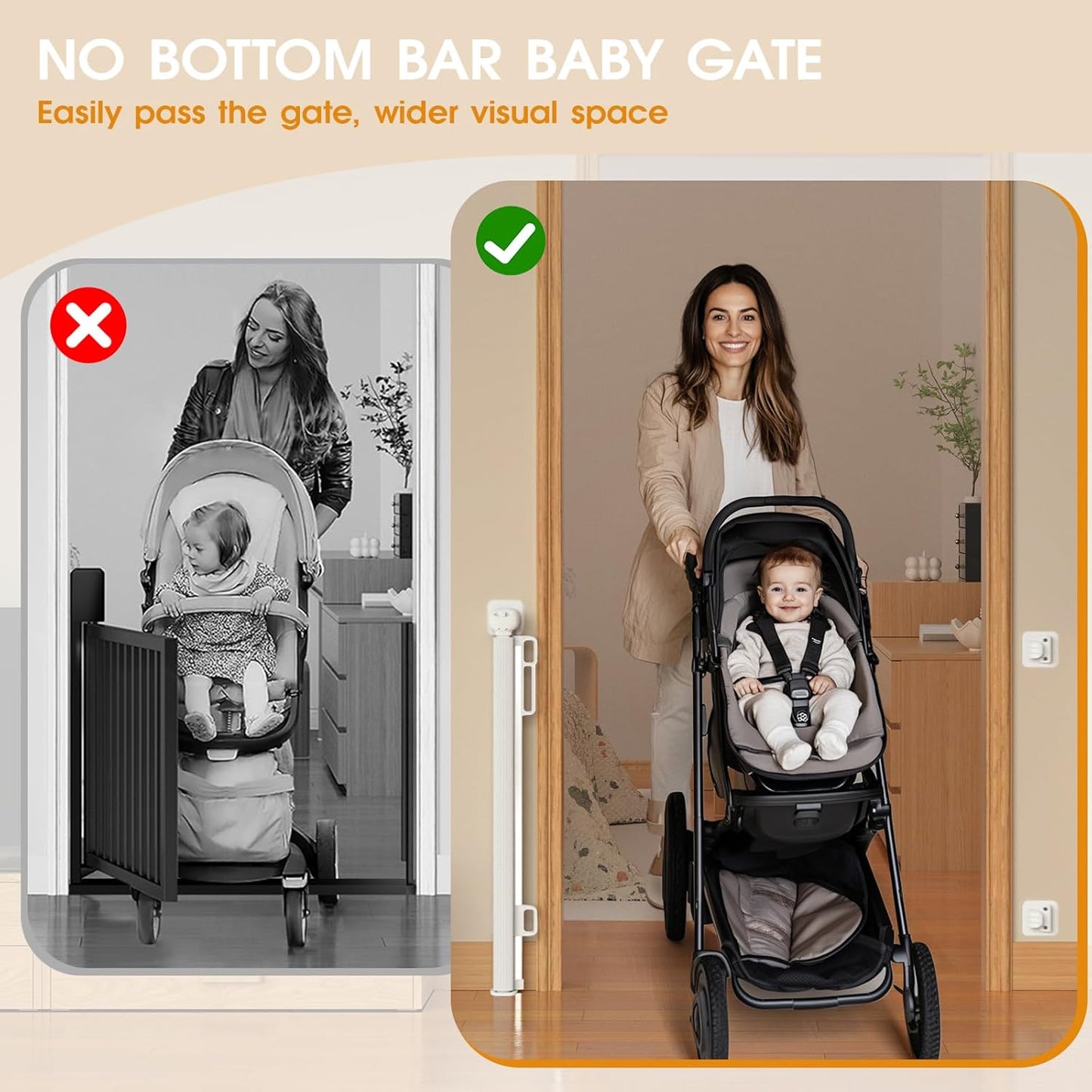 HOMEAL Retractable Baby Gate for Stairs & Doorways, Outdoor Indoor Retractable Mesh Gates for Kids and Pet, Extra Wide Baby Gate for for Deck, Porch, Hallways, Patio(Sloth,Width Up to 71")
