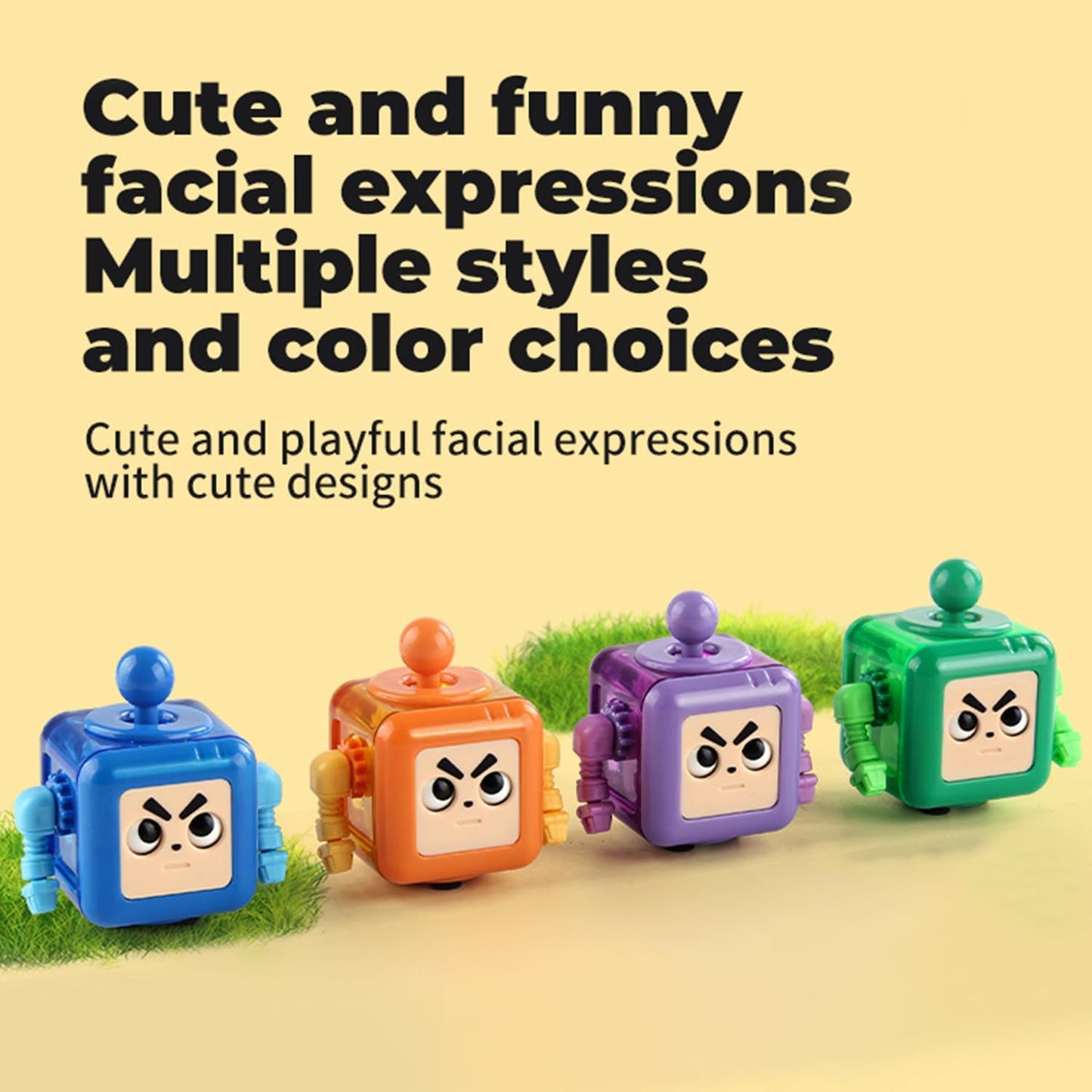 Fidget Robot Cube Fidget Toy, Magic Cube Stress and Anxiety Relief Toys, Fidgets Robot Cube Fidget Toy Cube Relaxing Hand-Held for Adults, Killing Time Cool Fidget Block for ADD/ADHD/OCD (Purple)