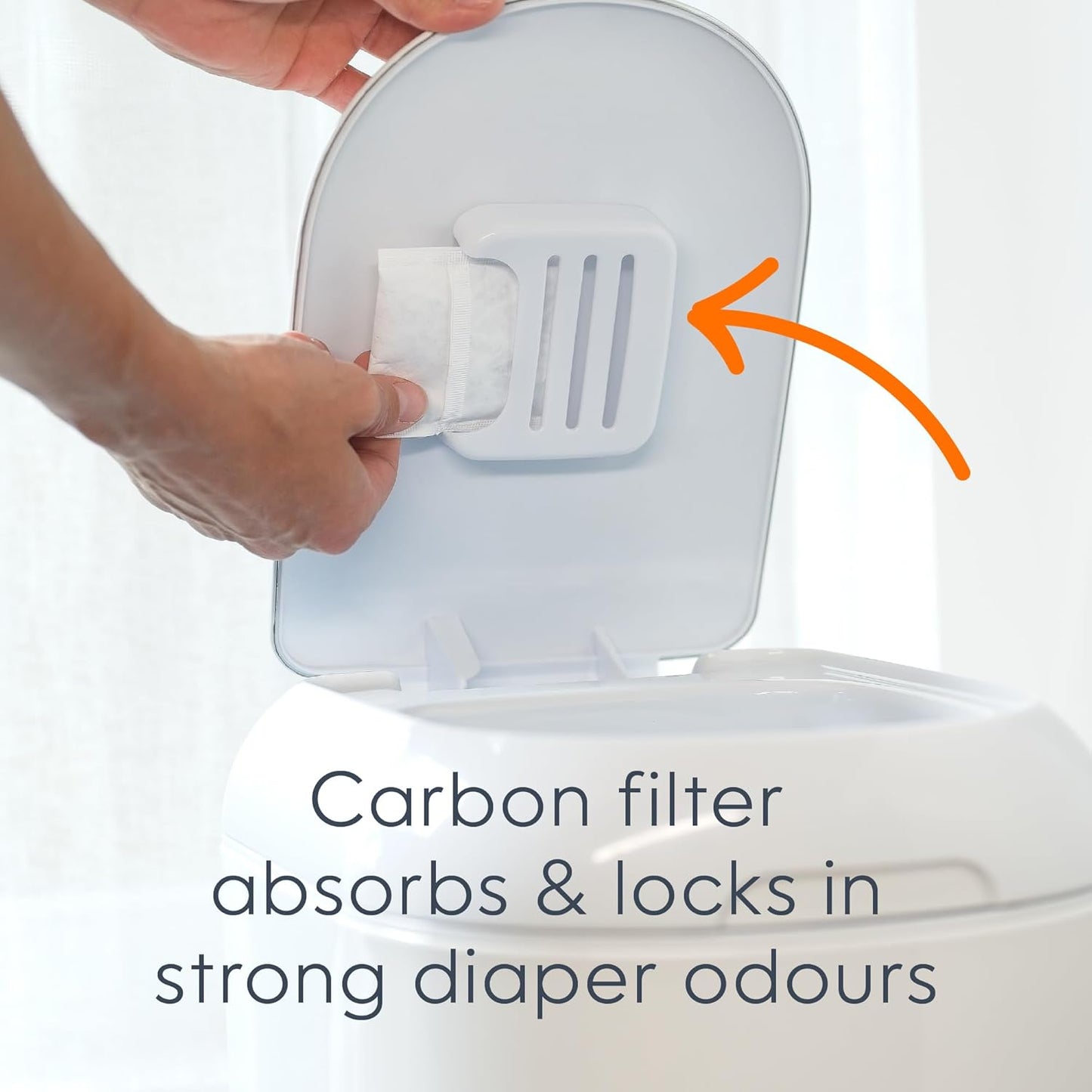 Diaper Genie Platinum Pail (Lilly White) is Made of Durable Stainless Steel and Includes 1 Easy Roll Refill with 18 Bags That can Last up to 5 Months.