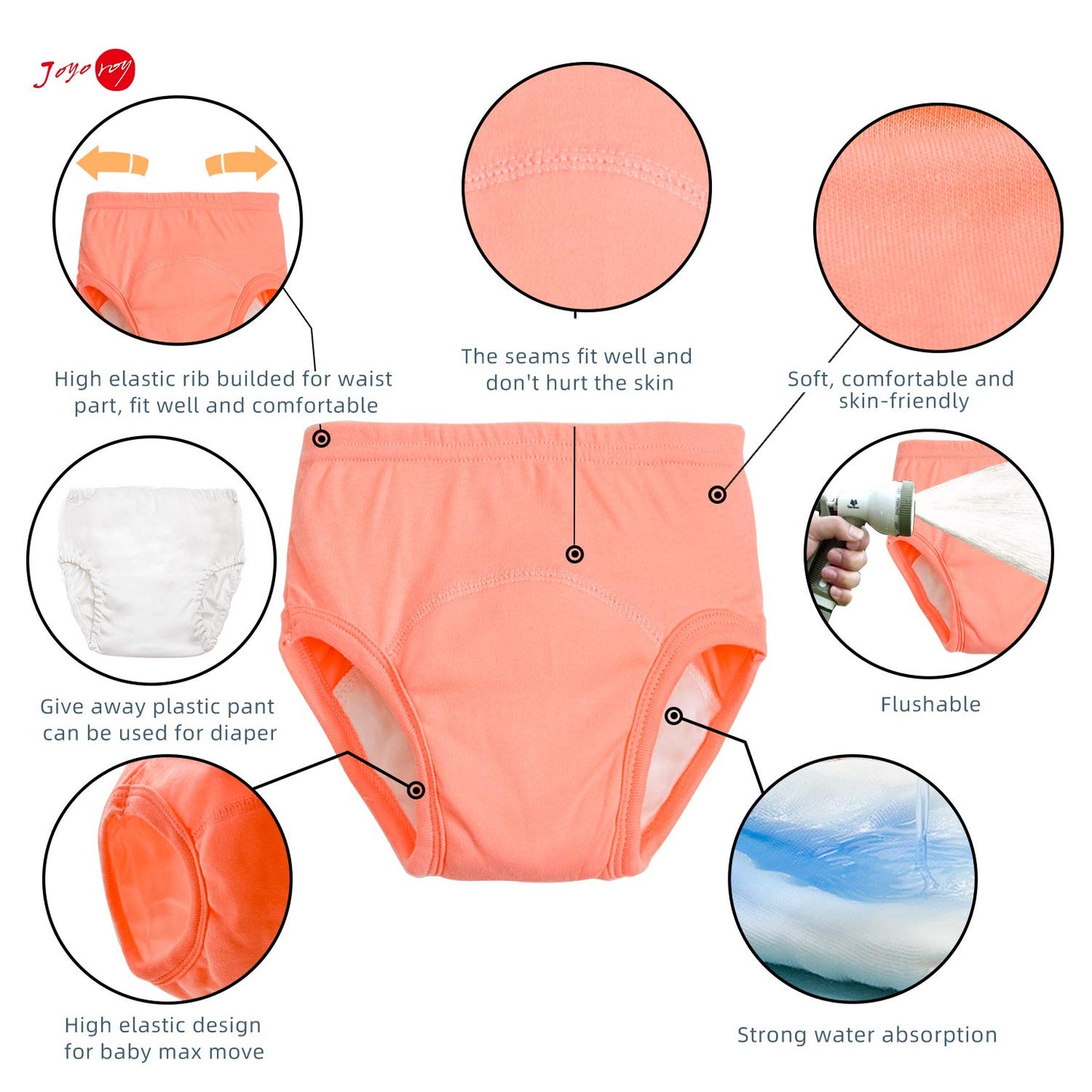 Joyo roy 6Pcs Toddler Underwear Training Panties Training Pants 2T Toddler Underwear Girls 2T Toddler Girl Training Underwear Girls Potty Training Underwear Training Pants 2T-3T