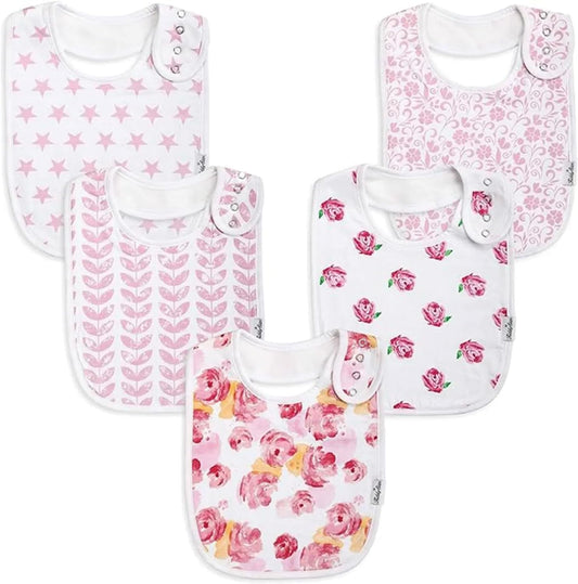 Organic Cotton Baby Bibs – Soft Teething & Drool Bib for Newborns & Toddlers – Hypoallergenic, Absorbent, Snaps