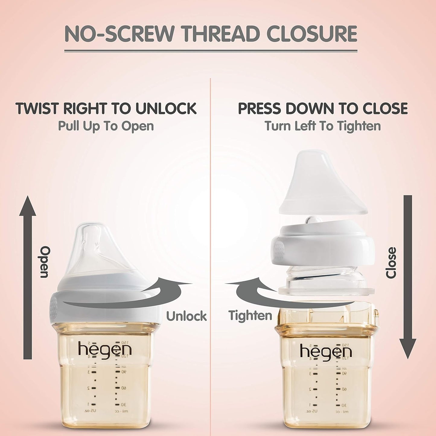 hegen Baby Bottles - Breastfeeding System with Basic Starter Kit and 11oz 2 Pack