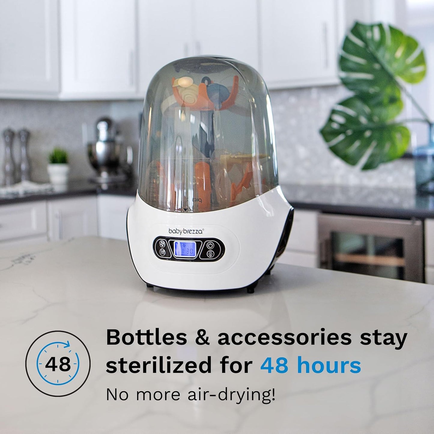 Baby Brezza Baby Bottle Sterilizer and Dryer Machine – Electric Steam Sterilization - Universal Fit - Pacifiers, Glass, Plastic, and Newborn Feeding Bottles