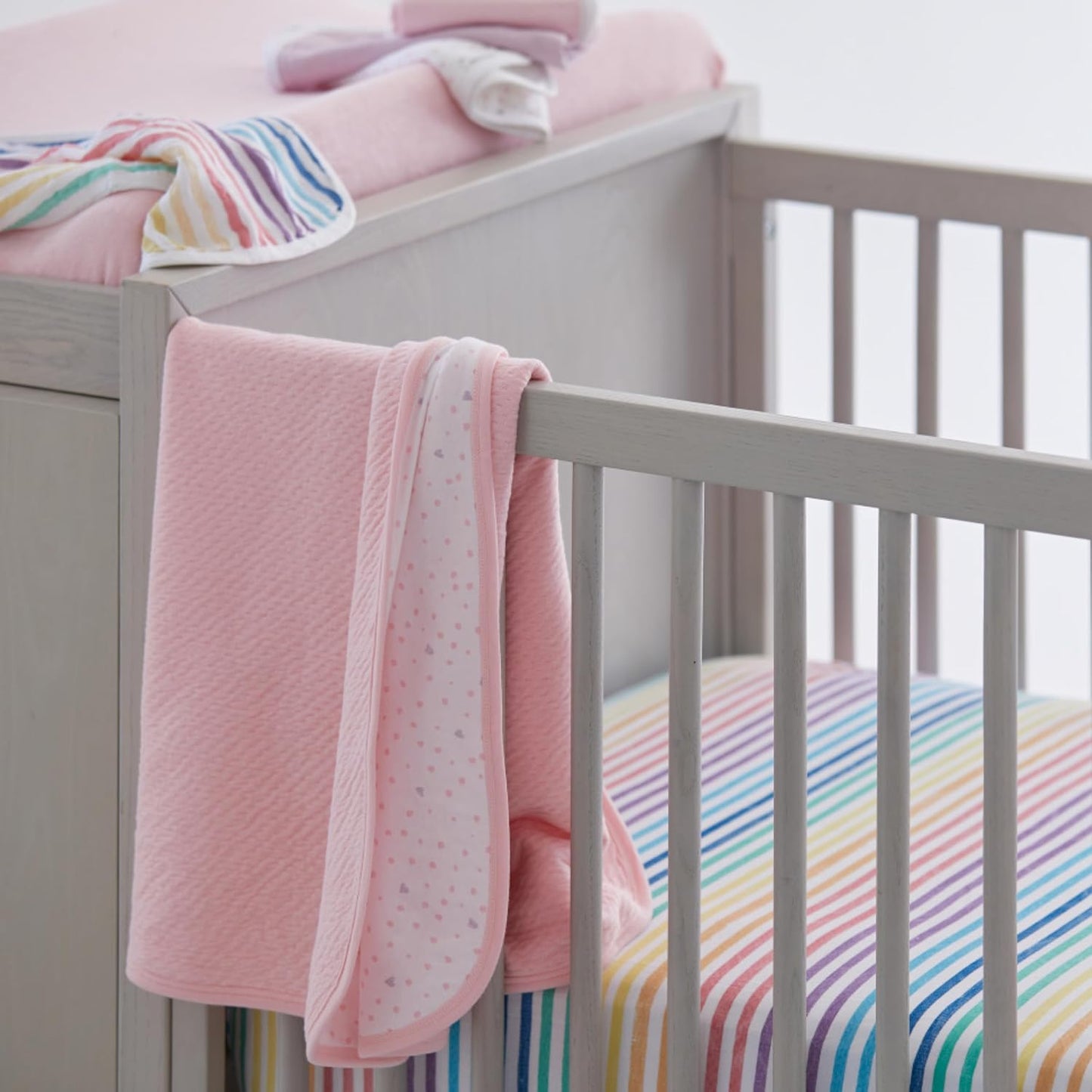 HonestBaby unisex-baby Fitted Crib Sheets Set Standard Mattress, 100% Organic Cotton Baby Boys, Girls, Neutral, 1 Pack - Watercolor World, One Size