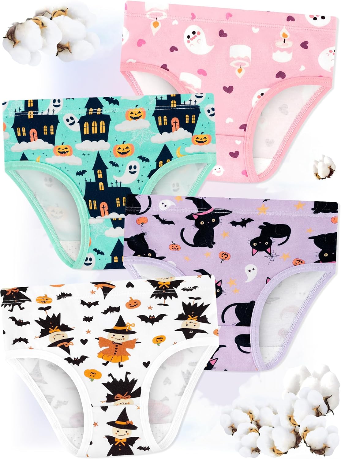 Girls' Underwear,Soft Cotton Tagless Panties for Toddlers' & Little Kids' Comfort,Breathable Briefs,8-Pack