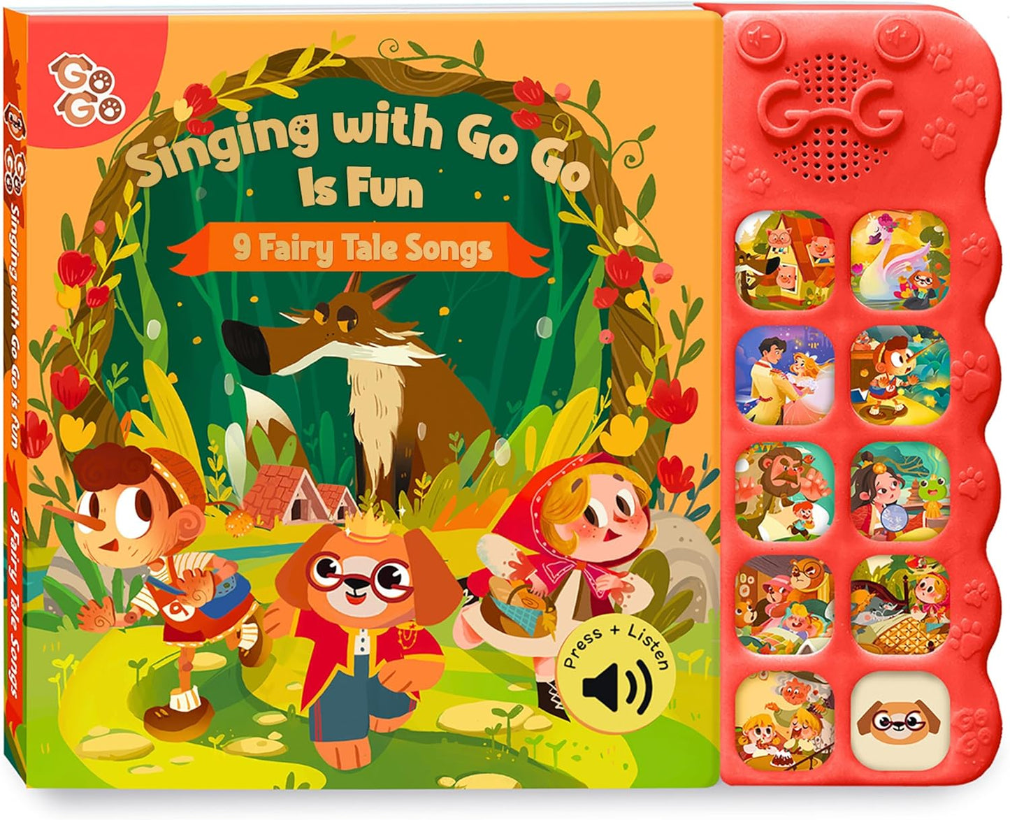 GO GO 9 Fairy Tale Songs: Interactive Sound Book, Musical Books for Toddlers 1-3, Talking Books for Toddlers 1-3, Music Books for Toddlers 1-3, Baby Music Book, Sing Along Books, Baby Book with Sounds