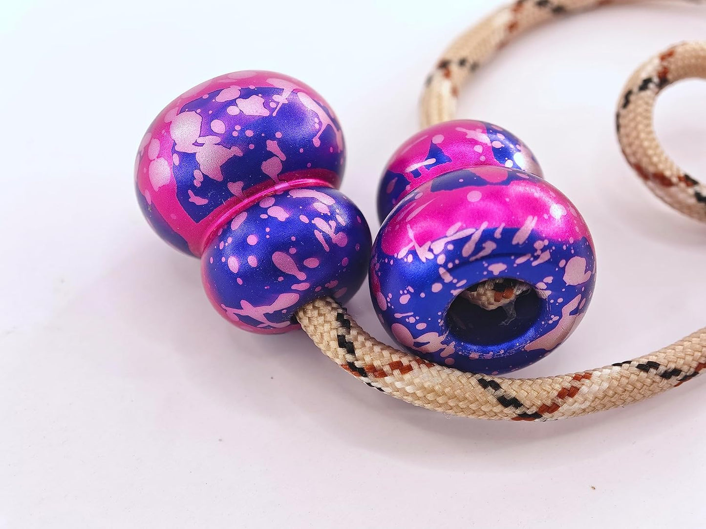 Begleri Fidget Beads - Worry Fidget Beads Spin & Bump - Made of Aluminum Alloy - for Men Women Youngs Skill Players Creates a Bit of Magic for You (Cala-Purple&Blue)