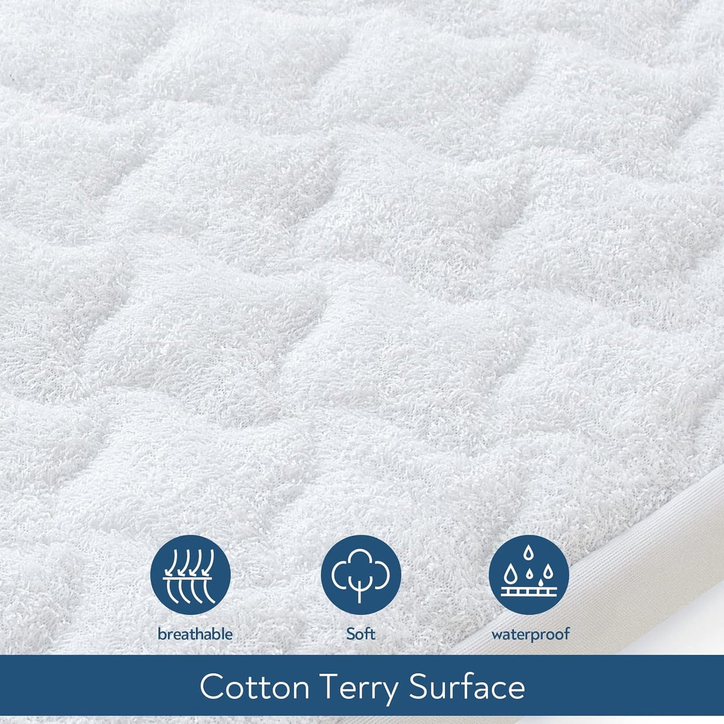 Baby Bassinet Mattress Pad Cover, Fit for UPPAbaby Bassinet and Moses Basket, 2 Pack Waterproof Quilted Bassinet Mattress Protector, Cotton Terry Surface, 13" x 30"